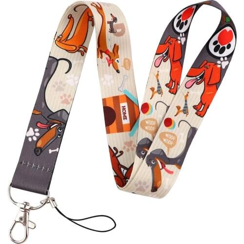 YL967 Dachshund Neck Strap Lanyard for keys ID Card Keychain Phone USB Badge Holder Hang Rope Lariat Lanyard Hanging Rope