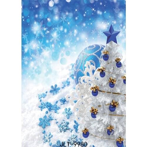 Merry Christmas! Blue Decoration of Snowman Background Christmas Party Backdrops Vinyl Photographic Backgrounds for Photo Studio