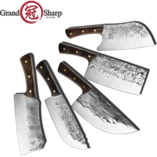Chef Knives Handmade Forged Stainless Steel Meat Cleaver Fish Filleting Cleaver Knife Professional Kitchen Knife Grandsharp