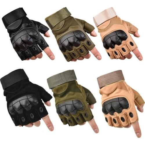 Tactical Fingerless Gloves Shockproof No-slip Combat Hand Wear Outdoor Climbing Cycling Hunting Army Half Finger Gloves