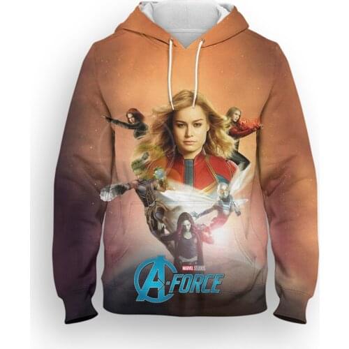 Captain Marvel Hoodies New Fashion Boy Girl Child Oversized hoodie 3D Print Spring Autumn Mens clothing Fashion Women Pullover