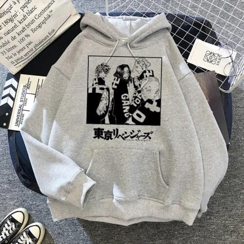 Japanese Anime Tokyo Revengers Loose Hoodie Punk Streetwear Sano Manjiro Cartoon Print Hoodie Harajuku Pullover Sweatshirt