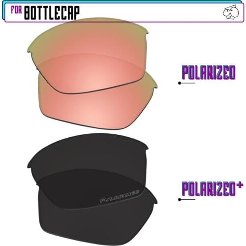 EZReplace Polarized Replacement Lenses for - Oakley Bottlecap Sunglasses - BlackP Plus-RoseP