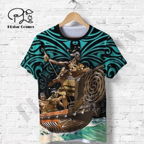 PLstar Cosmos Summer Newfashion Maori Aotearoa Tattoo Unique Art T-Shirt Men/Women Casual Short Sleeve O-Neck Tee Tops Style-1