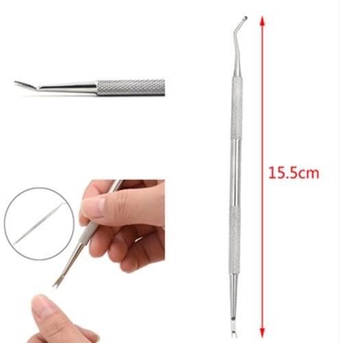 1PCS 15.5cm Stainless Steel Bunion Corrector Foot Cleaning Care Ingrown Hook Pedicure Tool Dual End Nail Toenails Lifter