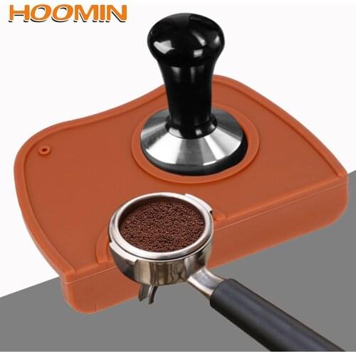 HOOMIN 1pcs Silicon Rubber Corner Mat Slip Resistant Pad Tool Holder Espresso Coffee Tamper Mat Barista Coffee Tamping Mat