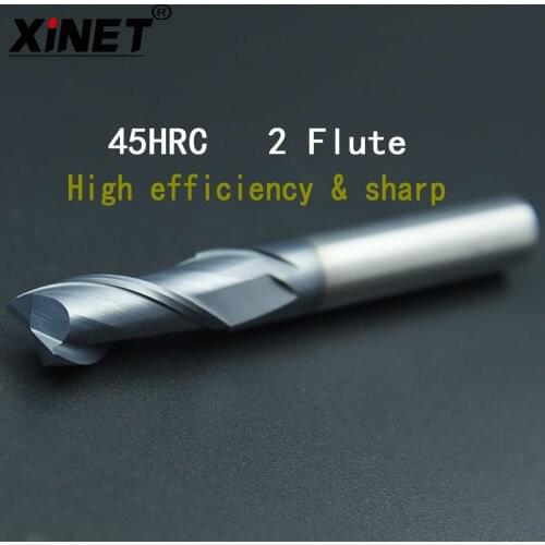 2-edge tungsten steel milling cutter hard 45HRC keyway flat-bottom end milling cutter alloy coated 1-20MM CNC cutter