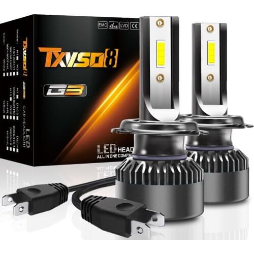 TXVSO8 2Pcs H7 H4 LED Headlight Bulb 110W 10000LM Car Light with Fan Diode Lights 6000K 360 Degree Fog Light Faros Led Para Auto