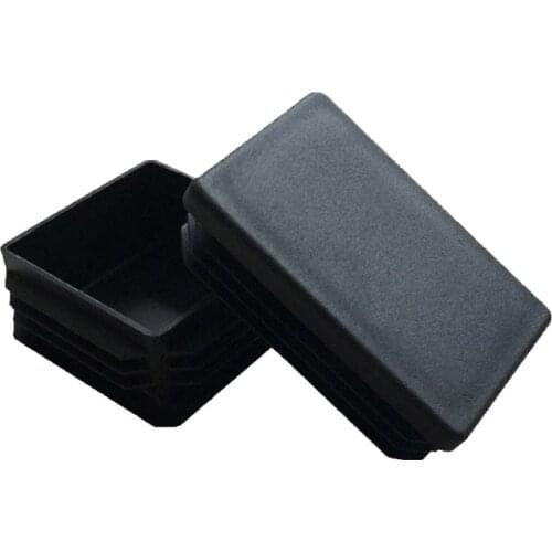 2Pcs Steel square pipe plug Plastic Furniture Leg plug Anti Slip Feet Protector Pad tube cap plug Black