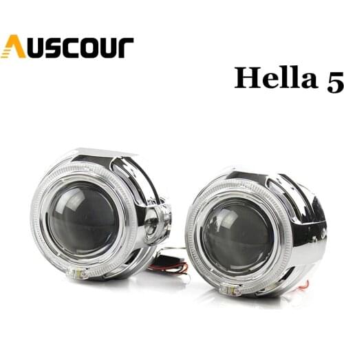 3.0 inch hella 5 bixenon hid car projector lens with DRL angel eyes car headlight metal holder D1S D2S D3S D4S xenon kit Modify