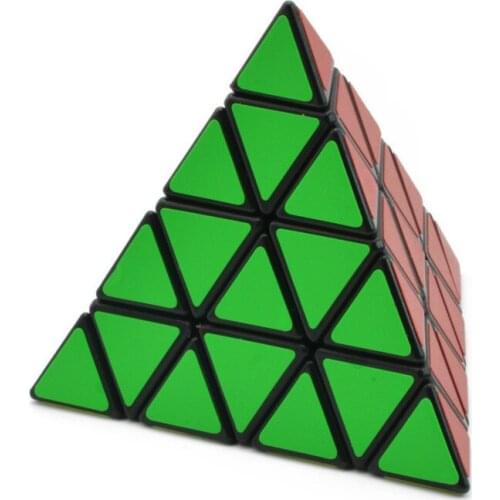 4x4x4 Pyramid Cube Black/Stickerless Magic Cube 95*95*95mm Pyramid Cube 4x4 Puzzle Pyramid Cube Special Toys For Children