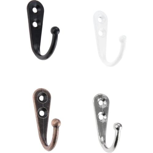 5sets Zinc Alloy Hooks Wall/Door Mounted Hanger Retro w/screws Red Copper/Silver/Blcak/White Coat/Key/Bag/Towel/Hat Holder 44mm