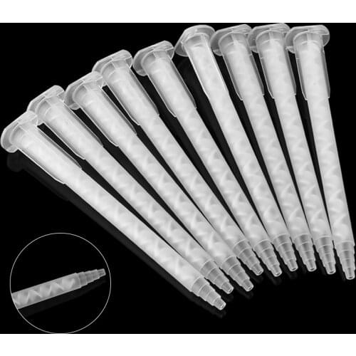 50pcs MA5.4-17S PP Static Mixer Mixing Nozzle AB Plastic Mixed Glue Nozzle 103.6mm for Epoxy Resin Adhesive Tool 50ml