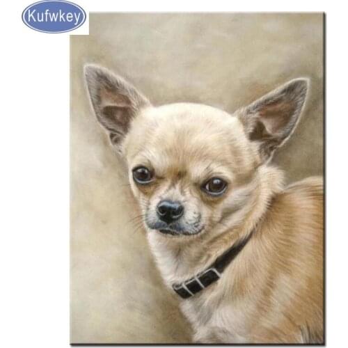 Cute puppy pet diamond mosaic 5d icon Chihuahua dog diamond embroidery animal 3d cross stitch full diamond painting decoration