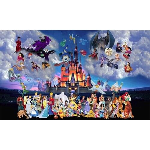 Disney Diy Diamond Painting Full Square Round Disney Series Hand Inlaid Diamond Embroidery Rhinestone Background Wall Decoration
