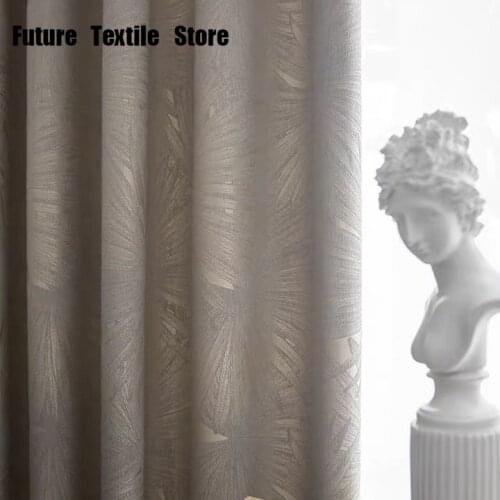 Balcony Luxury Modern Maple Leaf Yarn-dyed Jacquard Fabric Curtains for Living Room Bedroom Curtains Thermal blackout