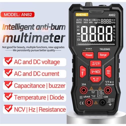 ANENG AN82 Digital Multimeter Professional 9999 Tester DIY Transistor Capacitor NCV Testers True RMS Analog meter Multimeter