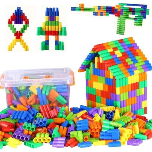 Childrens Educational Toys DIY Large Bullet Type Insert Building Boxed 500Pcs Inserting Puzzle Game Gifts For Kid