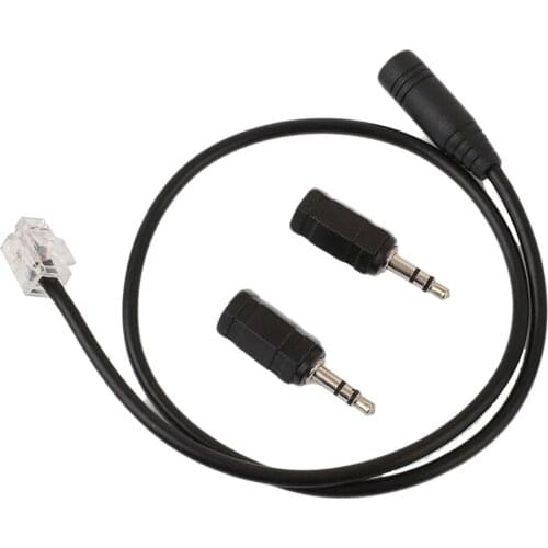 Dual 3.5mm Female To RJ9 Male Converter Headset Phone Audio Cable