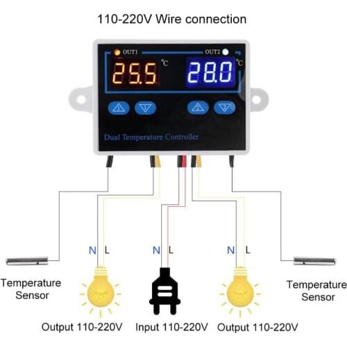 Dual Thermostat for Incubator 10A Digital Heating Cooling Temperature Controller