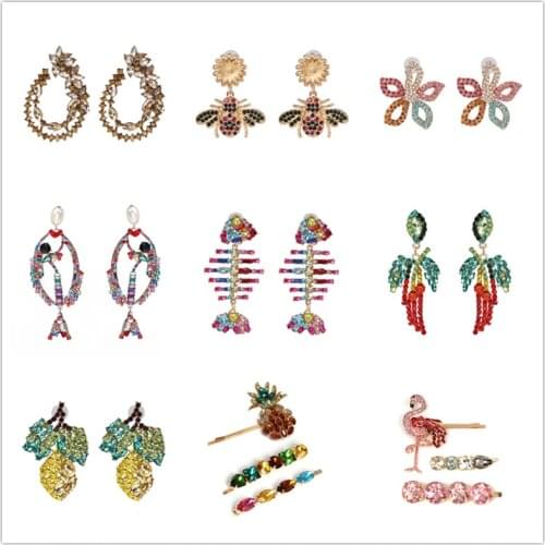 FASHIONSNOOPS 2021 New Bohemian Crystal ZA Drop Earrings for Women Wedding Girls Maxi Statement Dangle Earrings Party Gifts