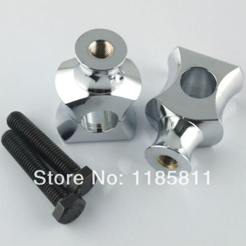 7/8" 22mm Chrome Shorty Handlebar Bar Risers Clamp For Kawasaki GPz750 Ninja 250R 500R 600R Bobber Chopper Cruisers