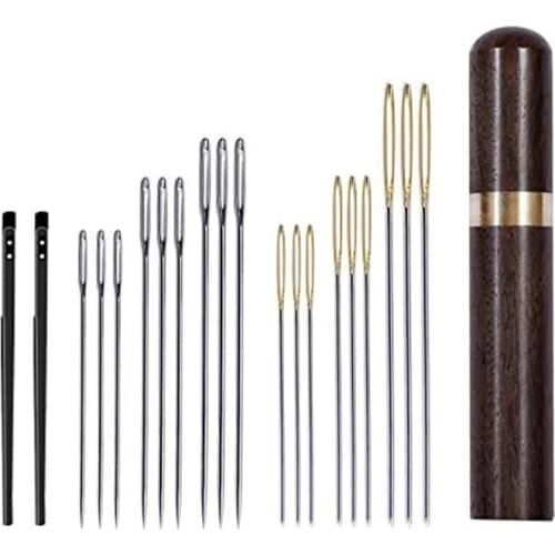 LMDZ Leather Big Eye Needles Large Eye Needles Leather Lacing Needles Leather Stitching Needle Leather Needle Sewing Needle Case