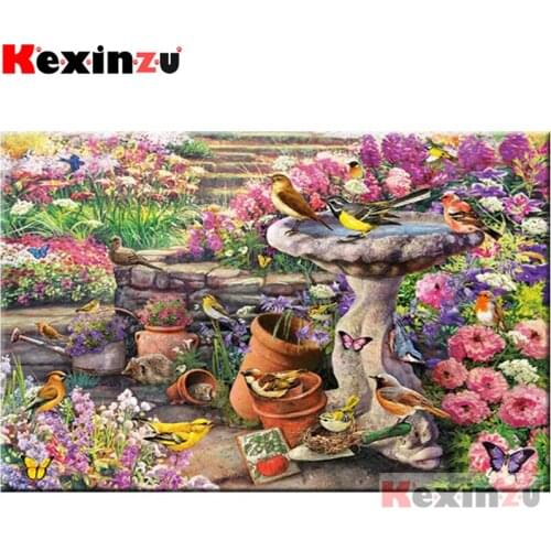 Kexinzu 5D DIY new Full Square/Round Diamond Painting"garden"3D Embroidery Cross Stitch handcraft work Home Decor X2000