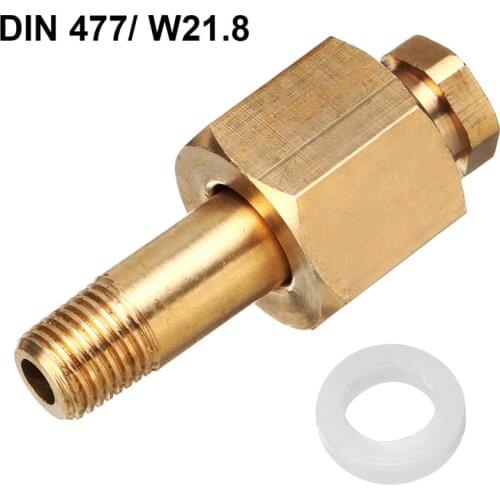 Carbon Dioxide Regulator Valve Inlet Nut Nipple with Washer Brass Nut Washer Set Accessories Tool Parts DIN 477/ W21.8 CO2