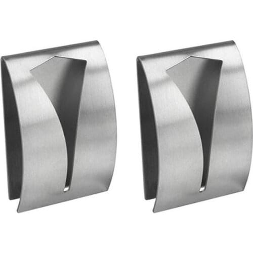 2Pcs Stainless Steel Tea Towel Hook For Kitchen Bathroom Self Adhesive Tea Towel Holders Accessories Punch Free