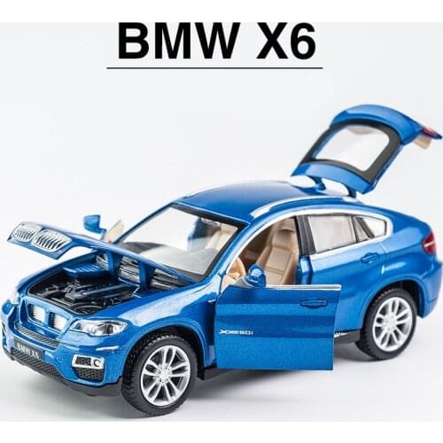 1:32 BMWs X6 SUV Alloy Car Model Diecast & Toy Vehicles Car Model Metal High Simulation Sound and Light Collection Kids Toy Gift
