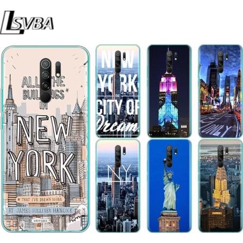 New York Fashion Silicone Cover For Xiaomi Redmi Note 9 9A 9AT 9C 9S Pro Max 9T 8T 8 7 6 5 Pro 5A 4X 4 Phone Case