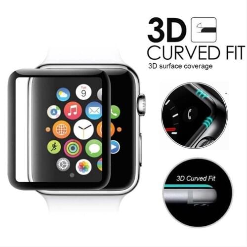 New 3D Curved Surface 9H 4D Tempered Glass For Apple Series 1/2/3 Screen Protector For Apple Watch 38mm 42mm Film Cover