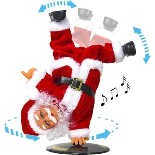 New Electric Music Santa Claus Christmas Inverted Dance Doll Ornament Toy Gift Decor Santa Doll