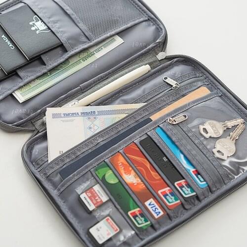 New Wallet Passport ID Card Bags Case Travel Document Tickets Storage Bag Organizer Briefcase Card Wallet Bag