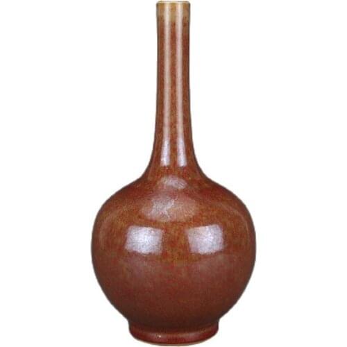 The early collection of the Ming and Qing Dynasties Kangxi jujube kiln changed gallbladder bottle imitation ancient porcelain