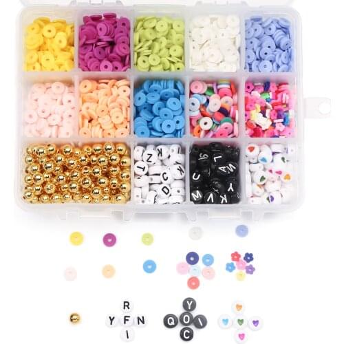 Polymer Clay Spacer Acrylic Beads Mixed Set DIY Bracelet String Beads Material Jewelry Accessories jewelry making supplies