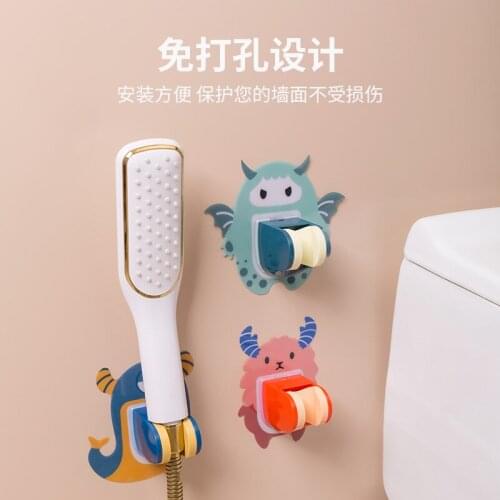 Shower Bracket Cartoon Adjustable Organizer Shelf Shampoo Shower Wall Floating Storage Rack Bathroom Accessories Set Curtain