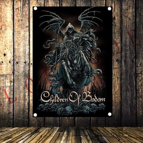 Rock Heavy metal Music Tattoo Poster Tapestry Pop Band Banner HD Four Holes Flag Mural Hanging Painting Bar Cafe Home Decor