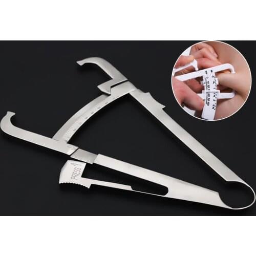 Fat caliper skin fold thickness meter body fat measuring instrument sebum clamp stainless steel measuring clip