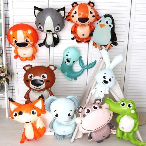 Cartoon Animal Aluminum Film Balloon Birthday Party Decoration Balloon Fox Penguin Panda Shape Aby Shower Decoration Balloon