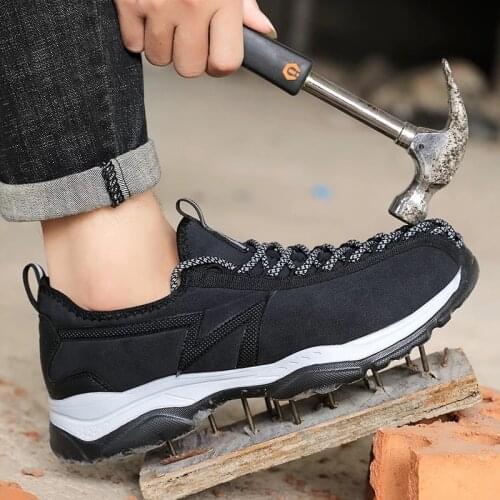 Safety shoes men work boots sneakers for male indestructible safty with steel toe cap saftey Construction Anti-smashing Outdoor