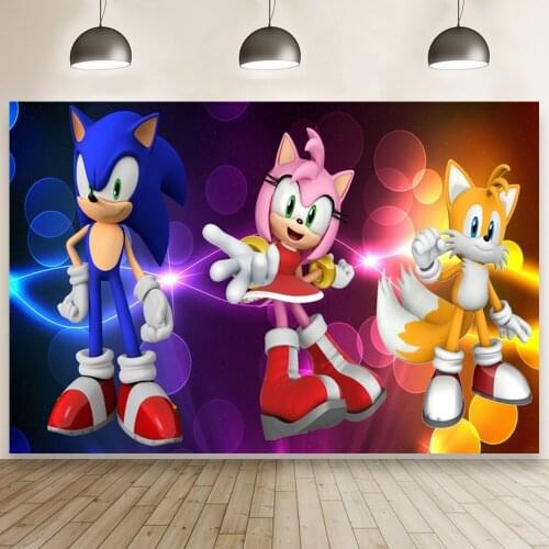 Sonic Speed Hero Blue Theme Photographic Backgrounds Boy 1st Birthday Party Backdrop Photo Studio Props Vinyl Photozone Banner