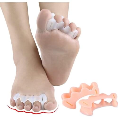 1 Pair Hammer Toe Treatment Silicone Three Holes Hallux Valgus Toe Separator Corrector Finger Separators Hallux Valgus Corrector
