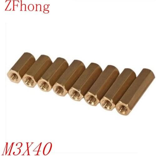 100PCS M3 Brass Hex Standoff M3 x 40 M3*40 Female to female Brass spacer standoff