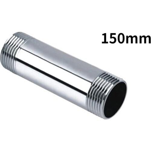 150mm 1/8" 1/4" 3/8" 1/2" 3/4" BSP Male Thread Long Nipple SS304 Stainless Steel Pipe Fitting Connector Adapter Pipe Industrial