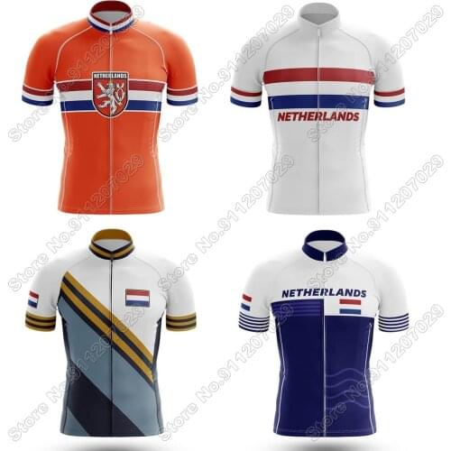 2021 Netherland Men Cycling Jersey Short Sleeve Bicycle Clothes Summer MTB Road Bike Shirt Uniform Fietsshirt
