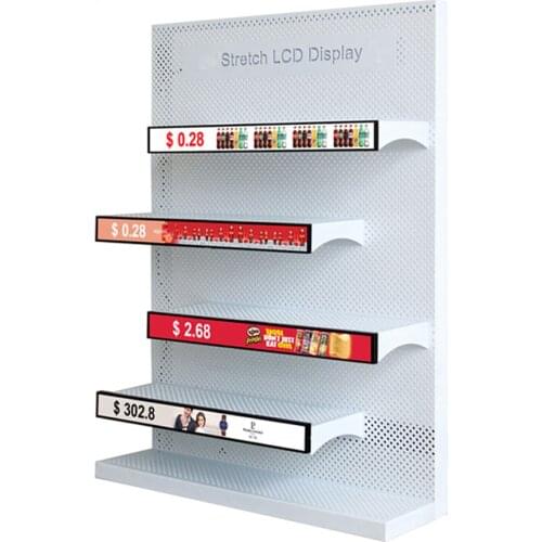 12.2 inch supermarket ultra wide stretched bar lcd monitor commercial screen shelf advertising display size 304X65mm