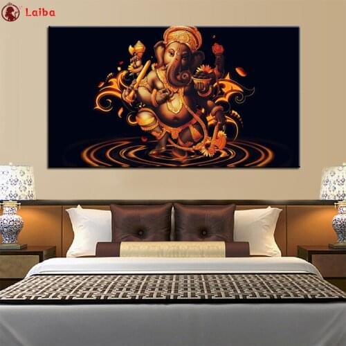 3d round square diamond embroidery Indian Golden Ganesha Pictures Diy full diamond painting stitch cross mosaic picture