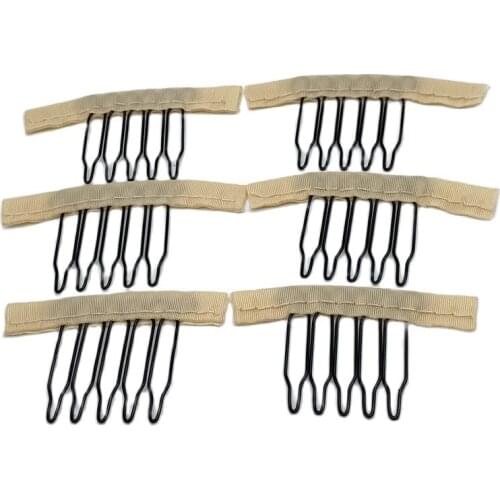 40 PIECES Blonde Cloth Wig Combs 5 Teeth hair wig clips for full lace wig cap wig accessories